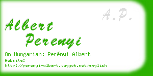albert perenyi business card