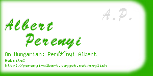 albert perenyi business card